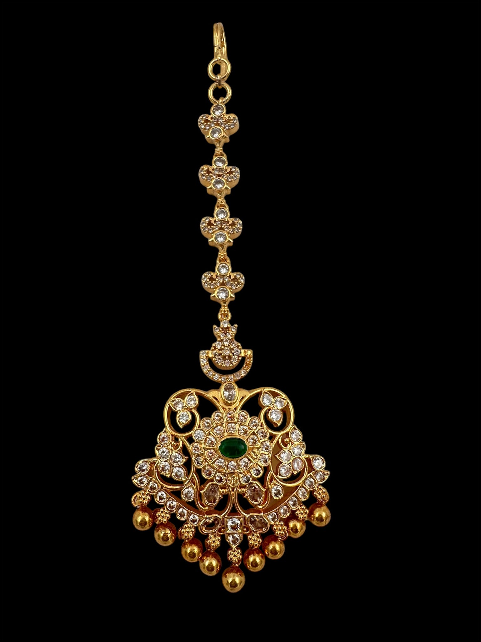 Precious Mangtikka 92.5 Silver CZ Ruby With emeralds