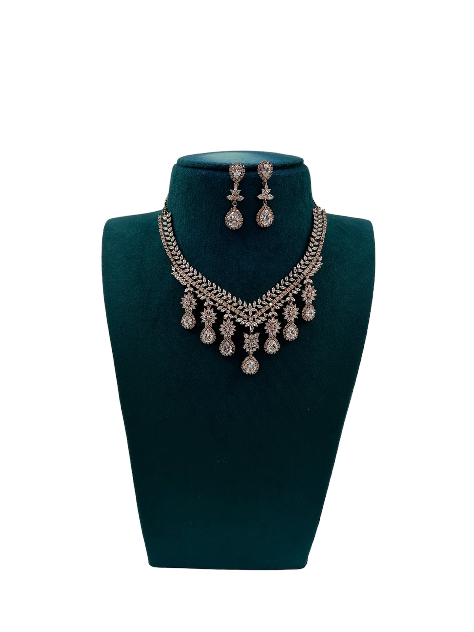 Precious Swaroski Necklace Set 92.5 Silver CZ With bridel