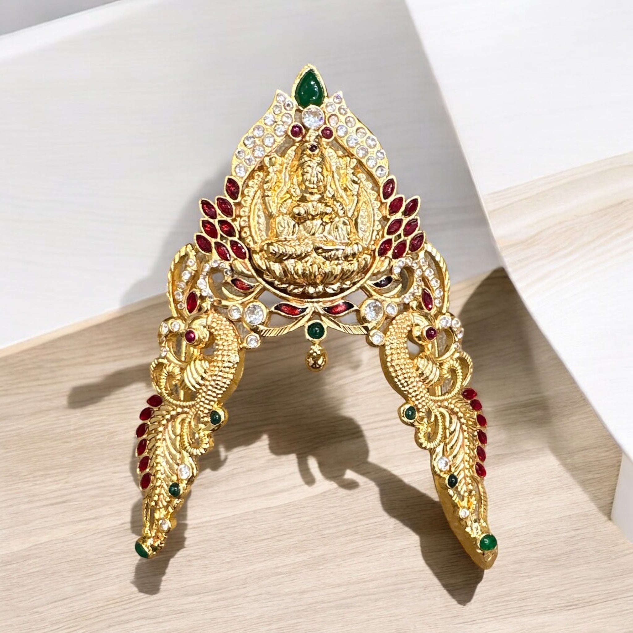 Precious Temple Vanki 92.5 Silver Ruby Wirh CZ Emeralds Gold Palish