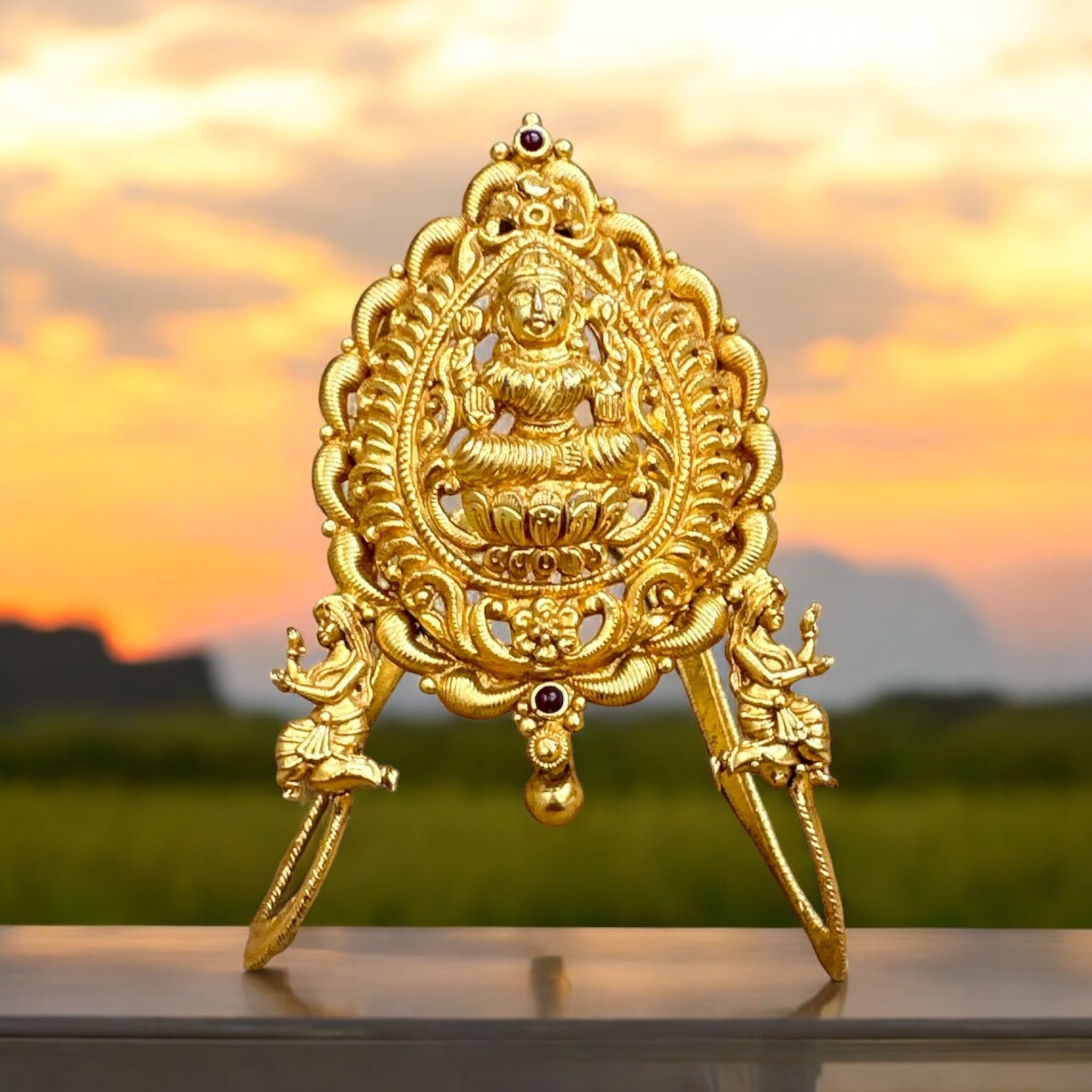 Precious Temple Baby Vanki 92.5  Laxmi Design With Gold Palish