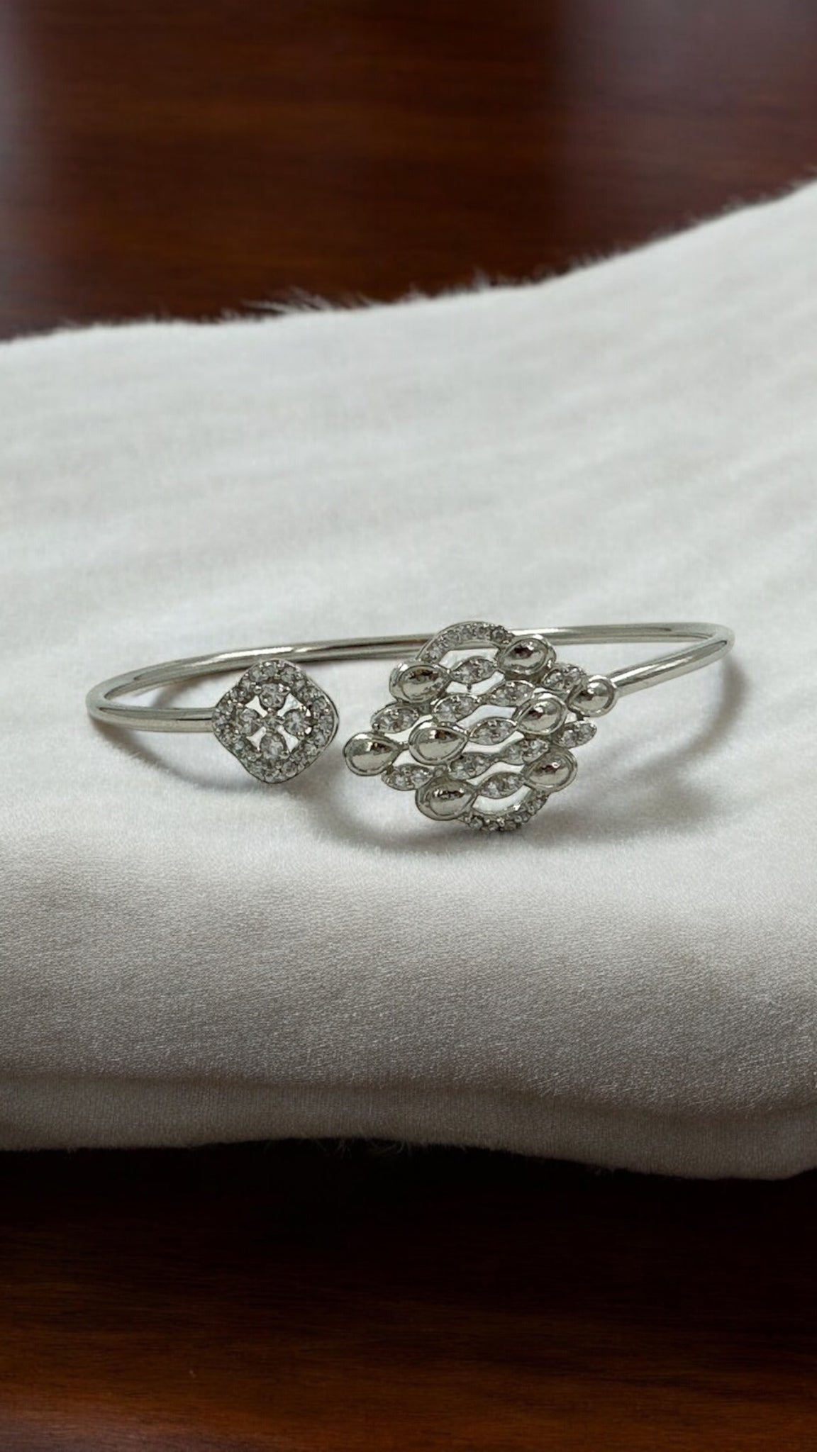 Swaroski Bracelet 92.5 Silver for Her CZ Stone With Silver Polish