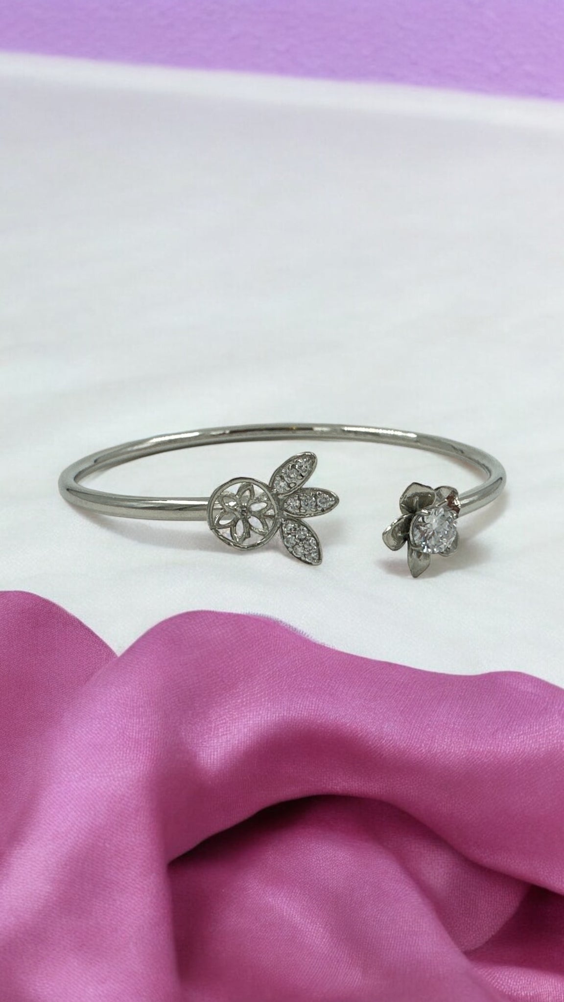 Swaroski Bracelet 92.5 Silver for Her CZ Stone With Silver Polish