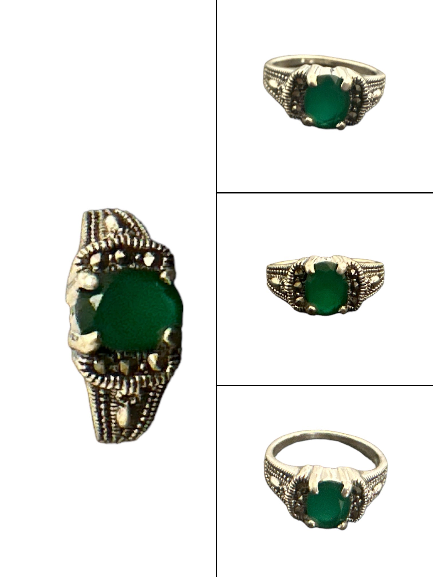 Precious finger ring 92.5  Emerald With marker stone